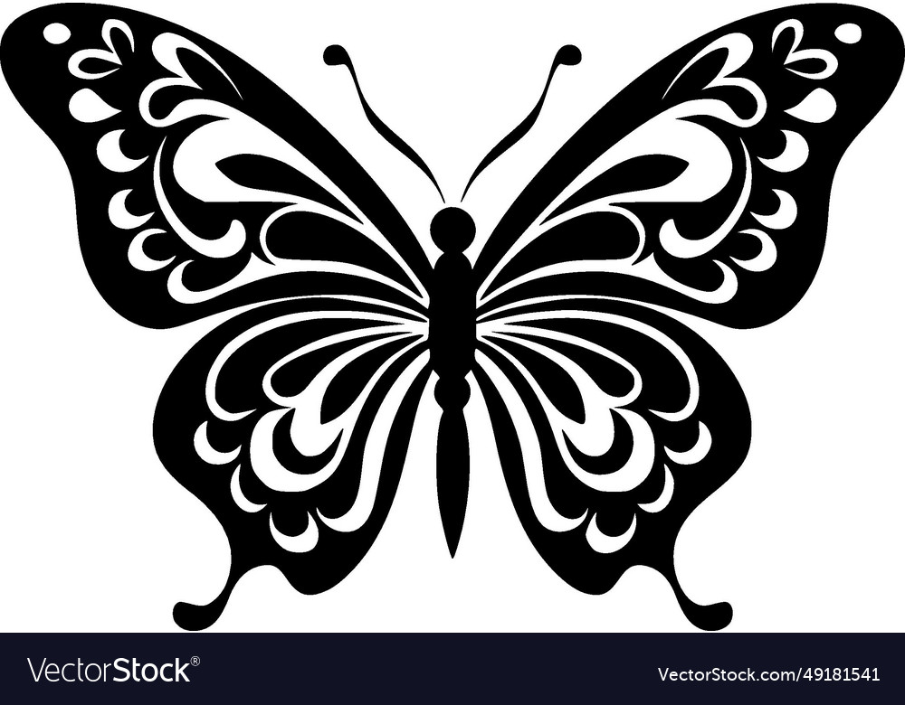 Butterfly - black and white Royalty Free Vector Image