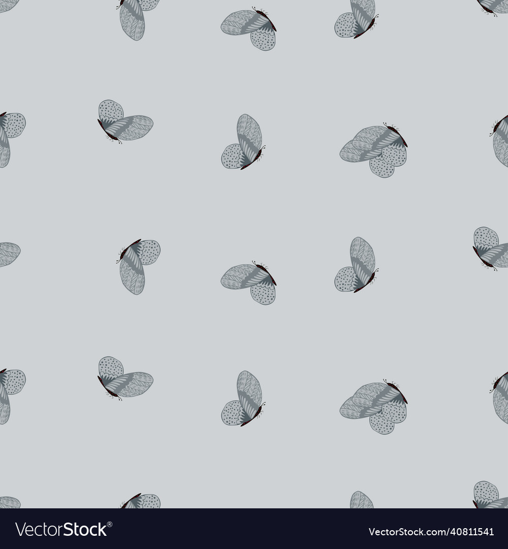 Butterfly pattern seamless in freehand style cute Vector Image