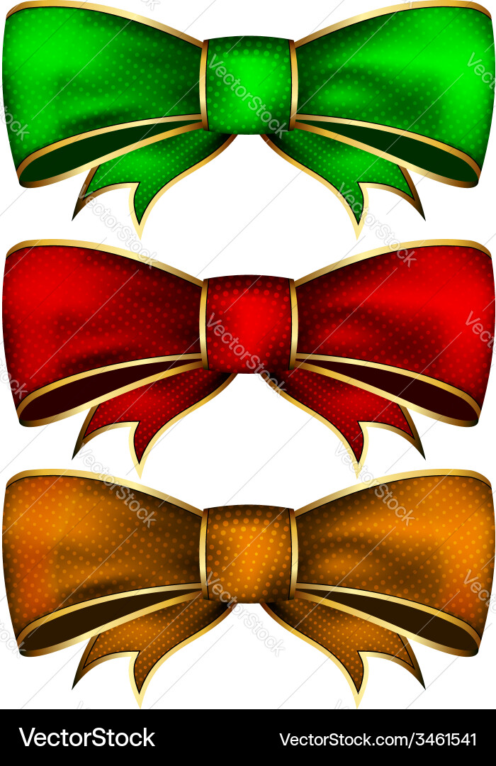 Collection bow Royalty Free Vector Image - VectorStock