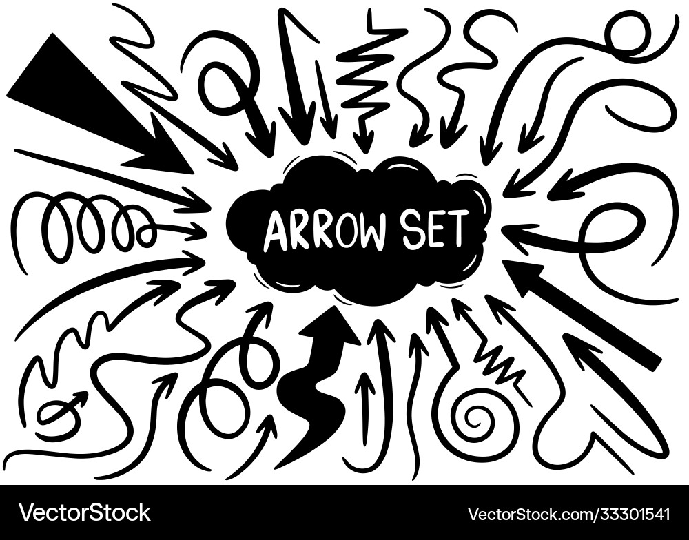 Hand drawn doodle design elements drawn Royalty Free Vector