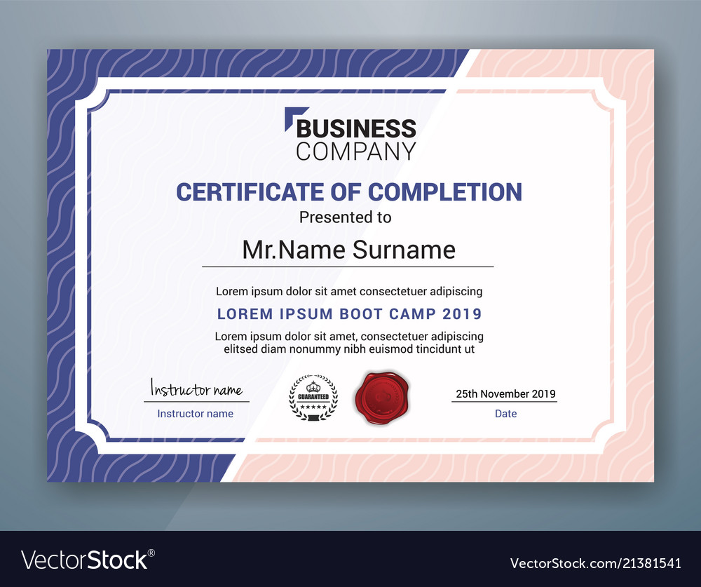 Multipurpose Professional Certificate Template Vector Image