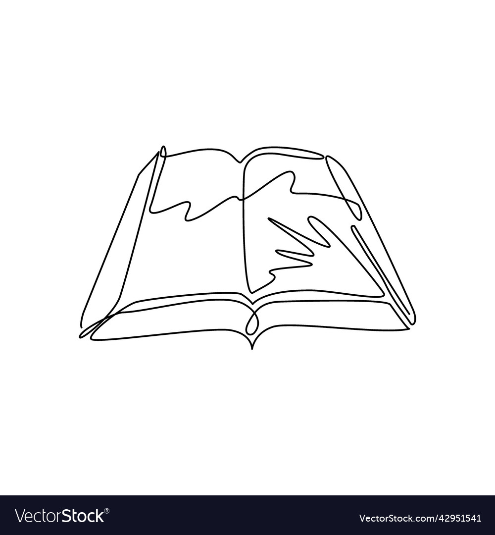 One line drawing of an open photo album book