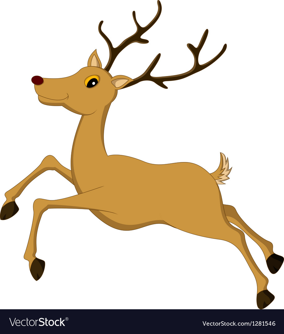 Cute deer cartoon Royalty Free Vector Image - VectorStock