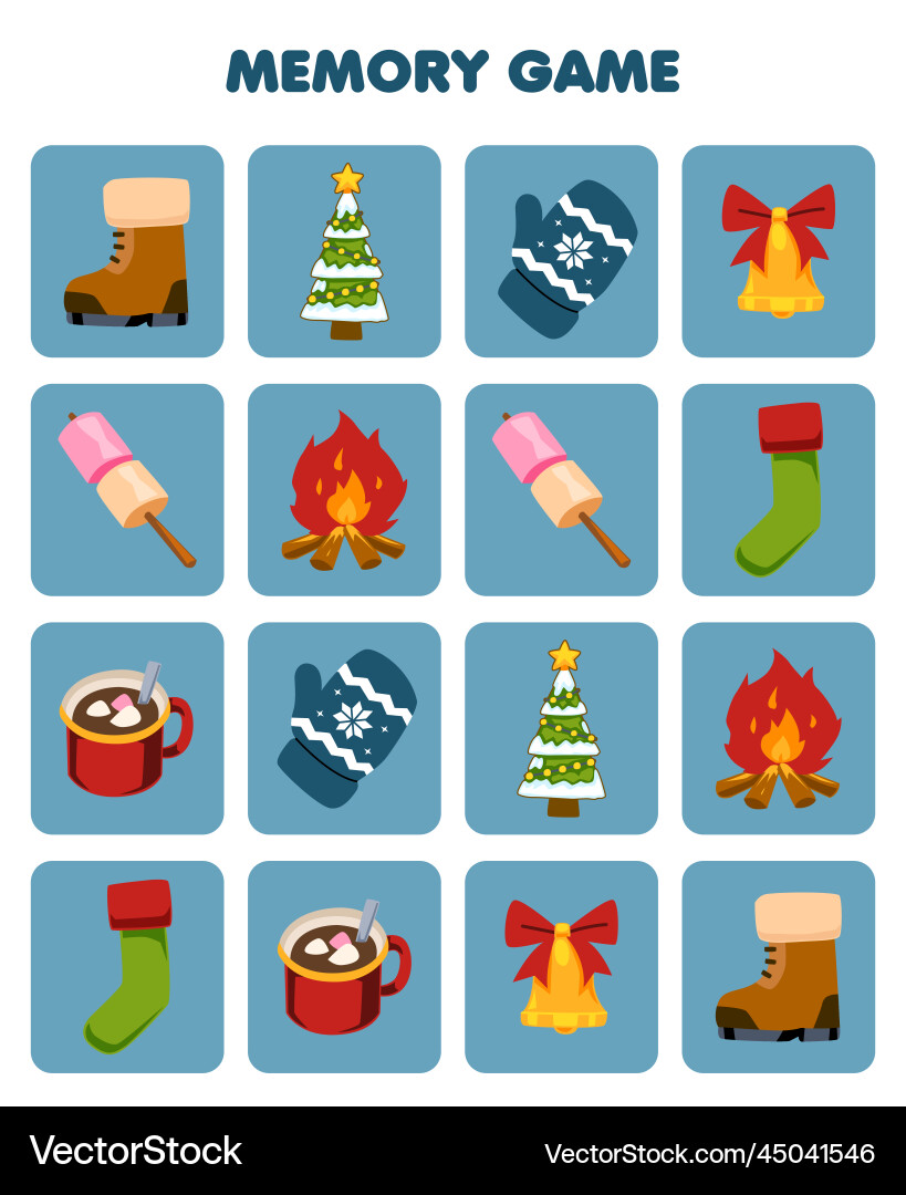 Education game for children memory to find Vector Image