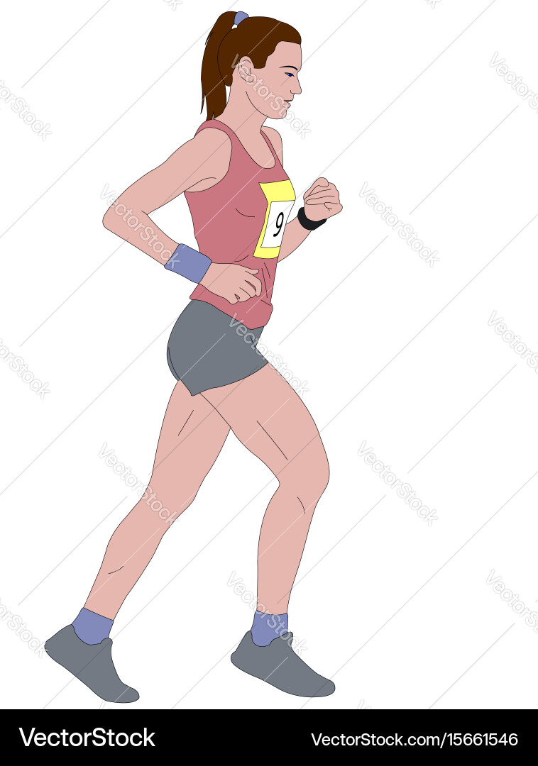 Female runner detailed Royalty Free Vector Image