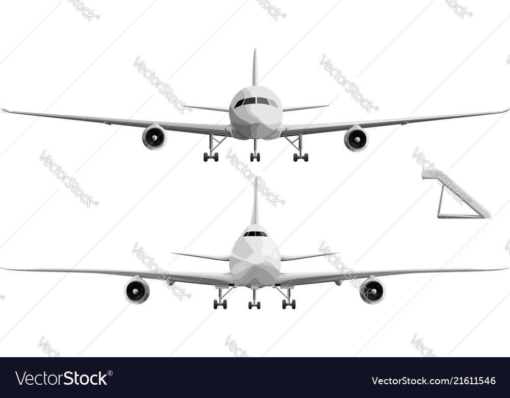 Set Of Big Airplane In Front Royalty Free Vector Image