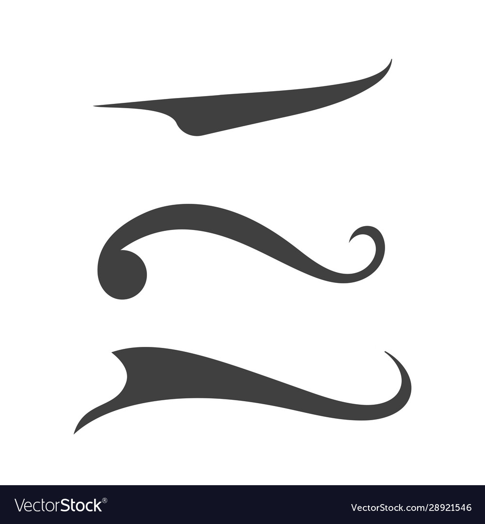 Swash and swooshes tails design Royalty Free Vector Image