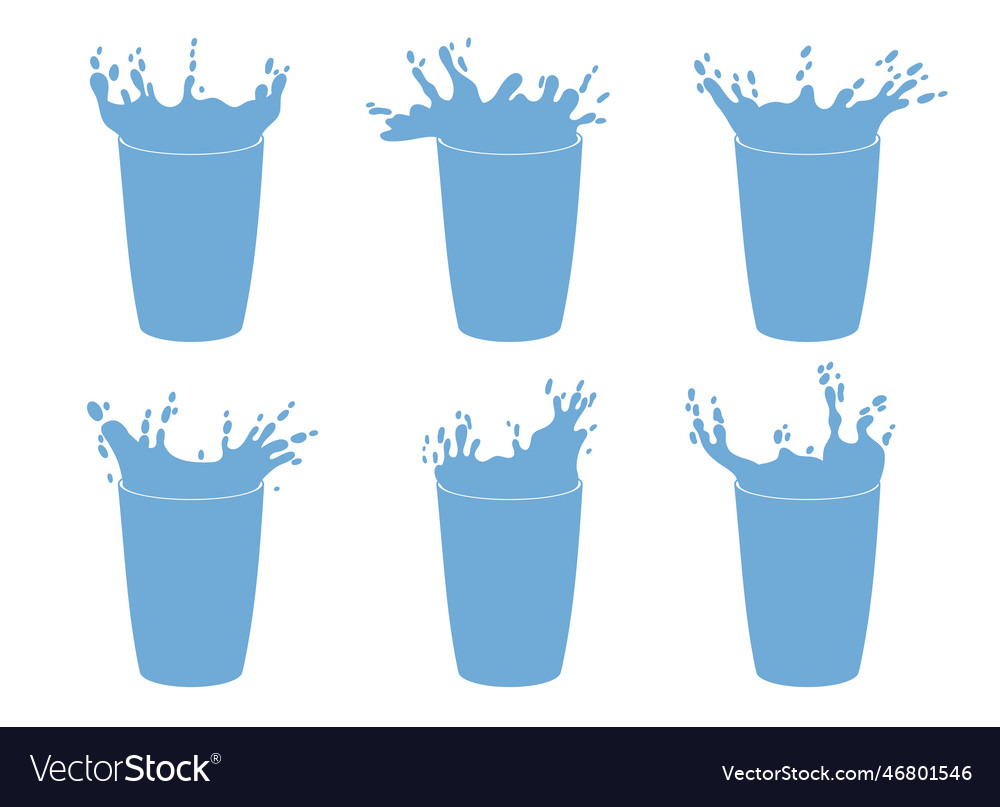 Water splash in glass design isolated Royalty Free Vector