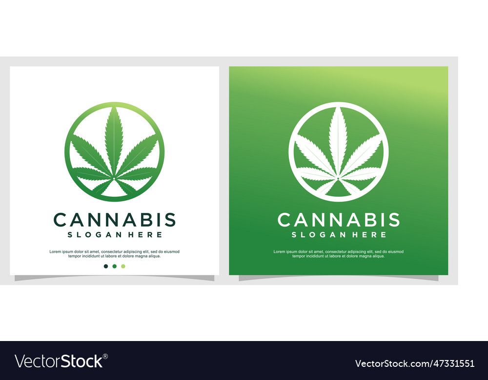 Cannabis Logo Concept For Health And Care Premium Vector Image