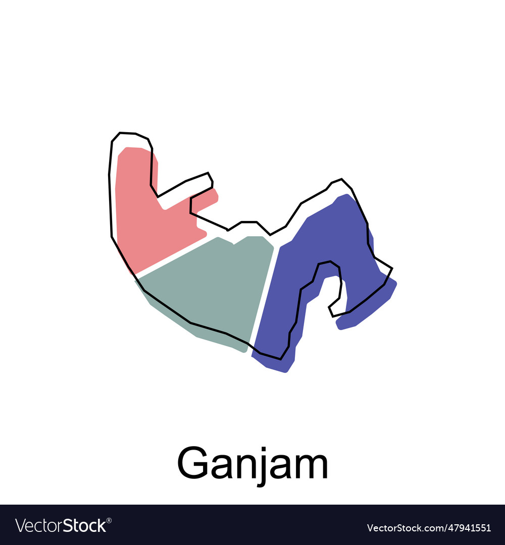 Ganjam city of india map Royalty Free Vector Image