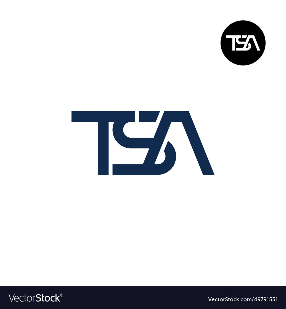 Letter tsa monogram logo design Royalty Free Vector Image