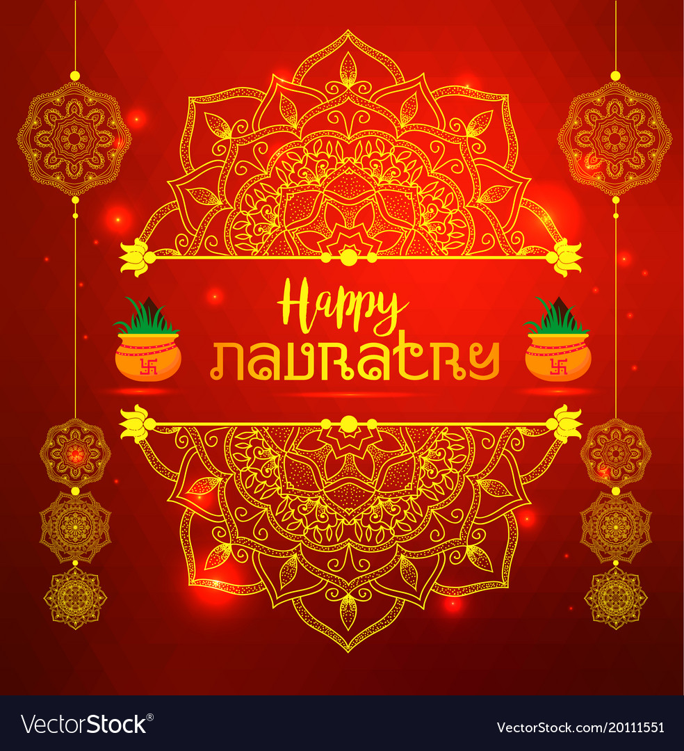 Of Happy Navratri Celebration Poster Royalty Free Vector