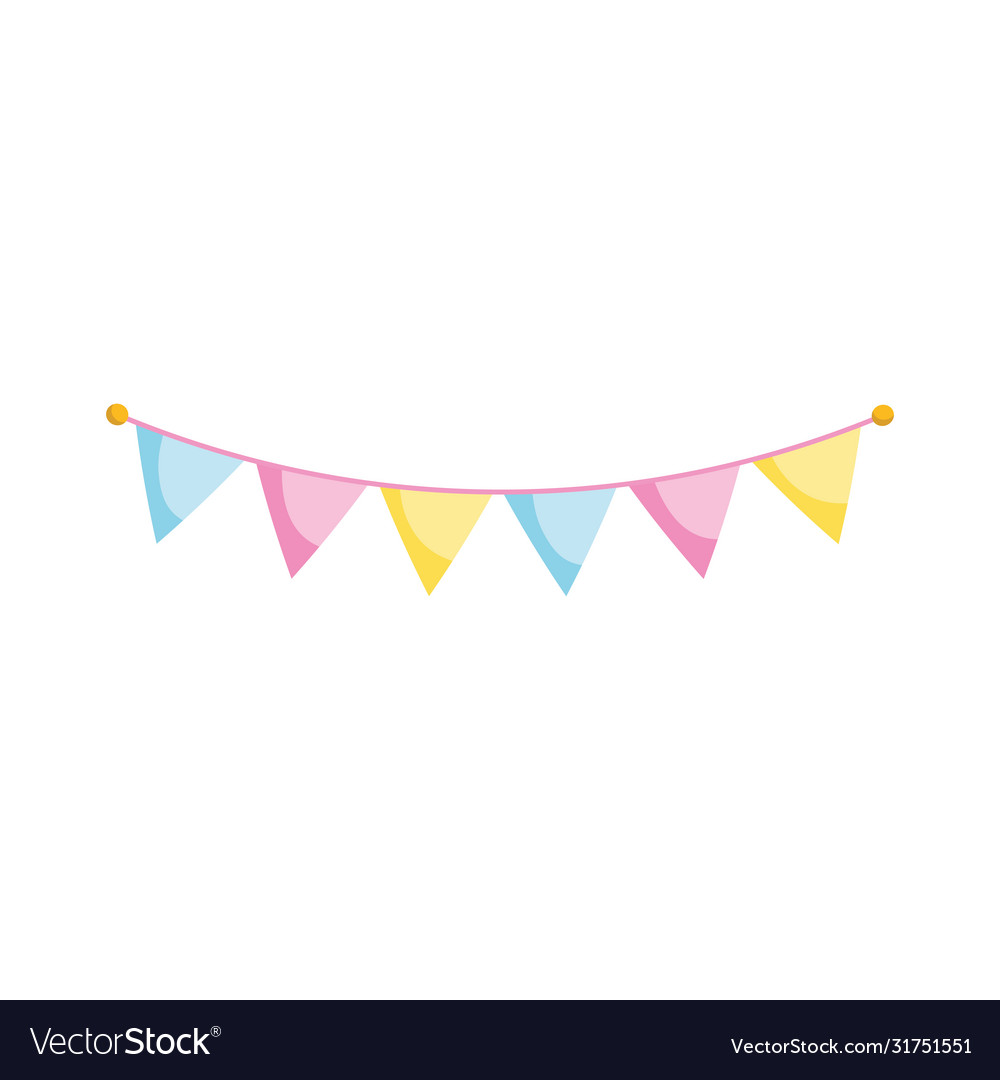 Party decoration pennants celebration isolated Vector Image