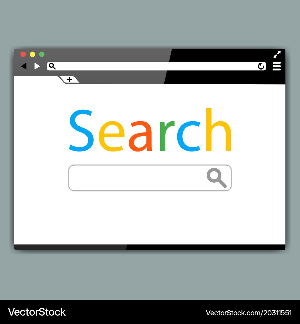 Simple browser window on gray background Vector Image