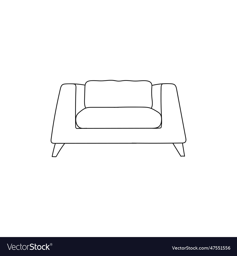 Chair simple line icon design home interior Vector Image