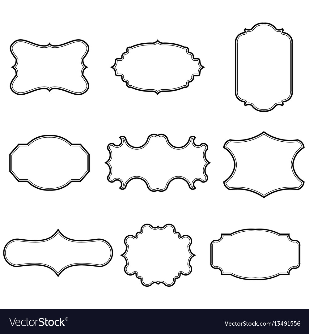 Set of blank vintage frames Royalty Free Vector Image