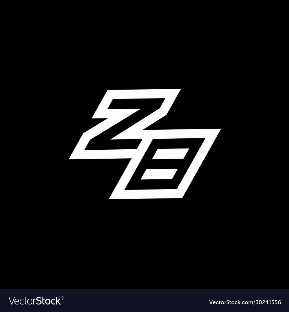 Zb logo monogram with up to down style negative Vector Image