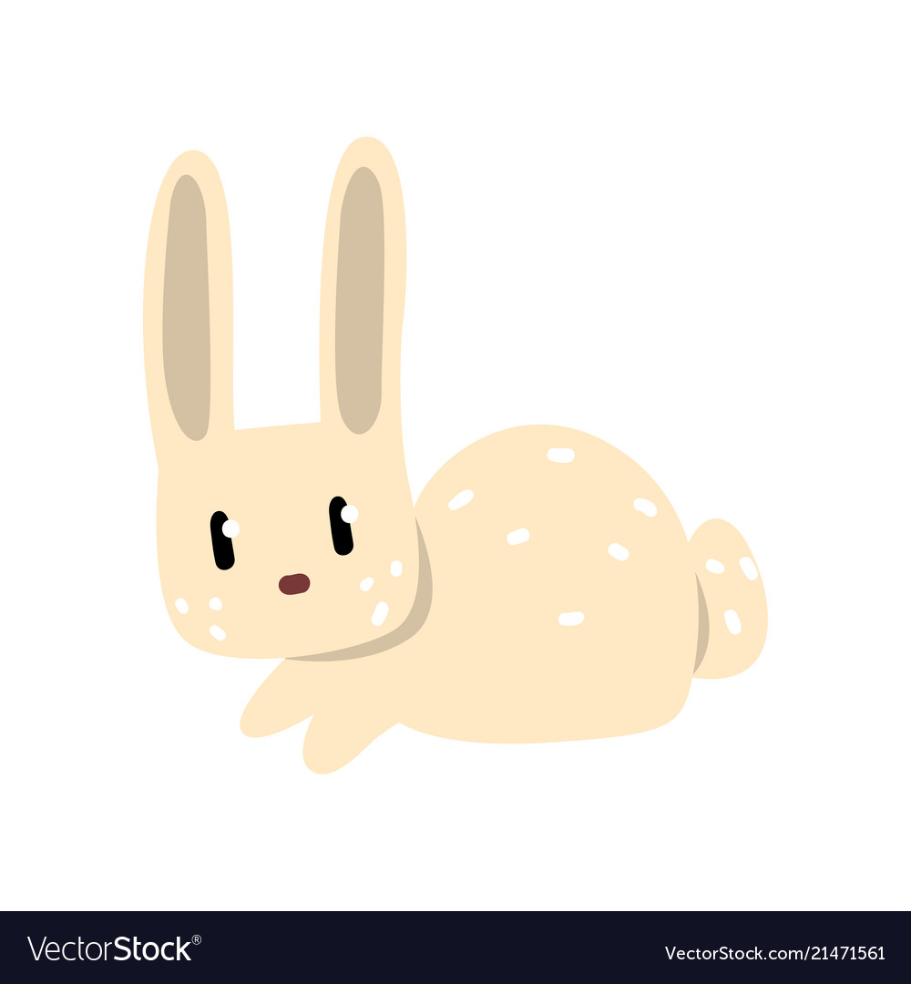 Cute white little rabbit cartoon character Vector Image Cute white little rabbit cartoon character Vector Image