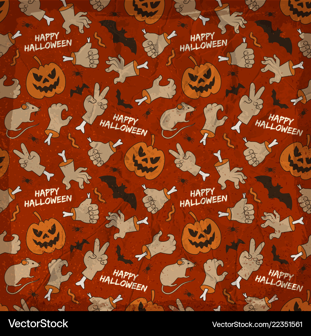 Halloween elements seamless pattern Royalty Free Vector