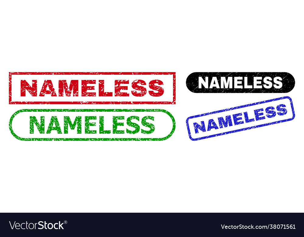 Nameless rectangle stamps with scratched texture Vector Image