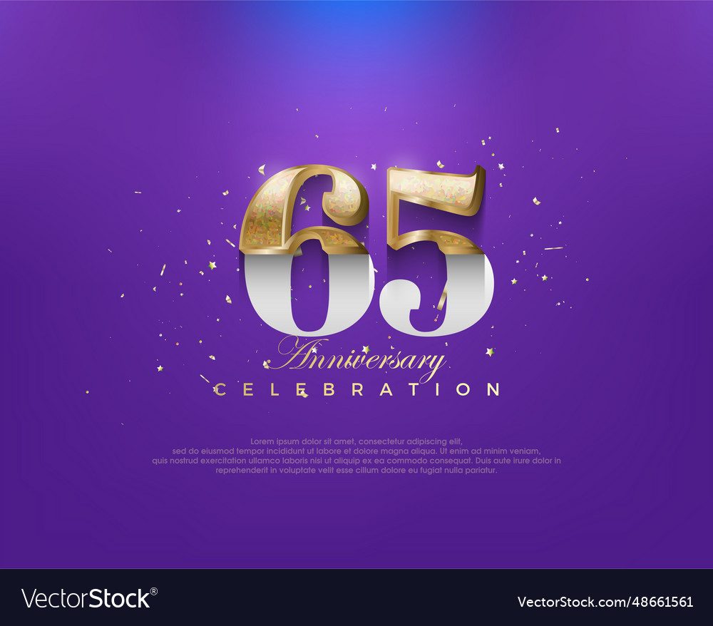 Unique classic number 65th for an anniversary Vector Image