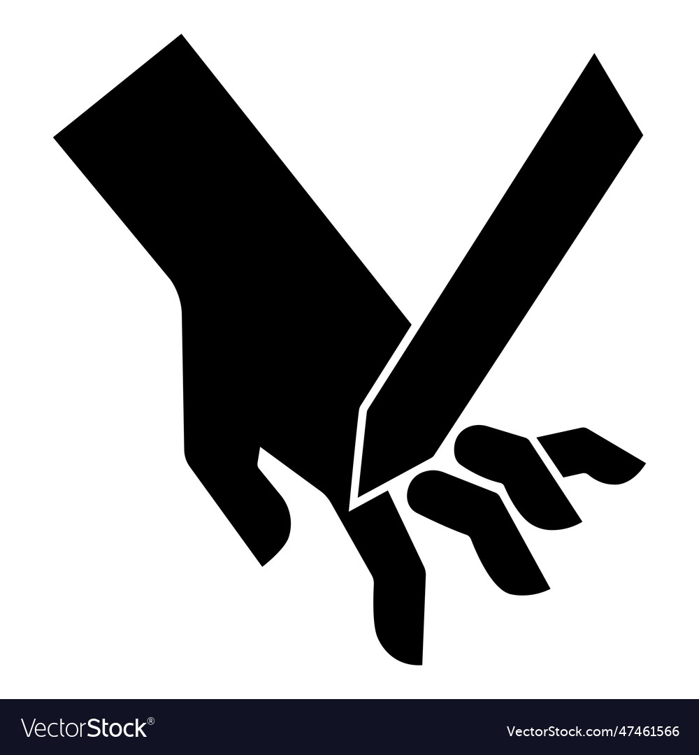 Cutting of fingers angled blade symbol sign Vector Image