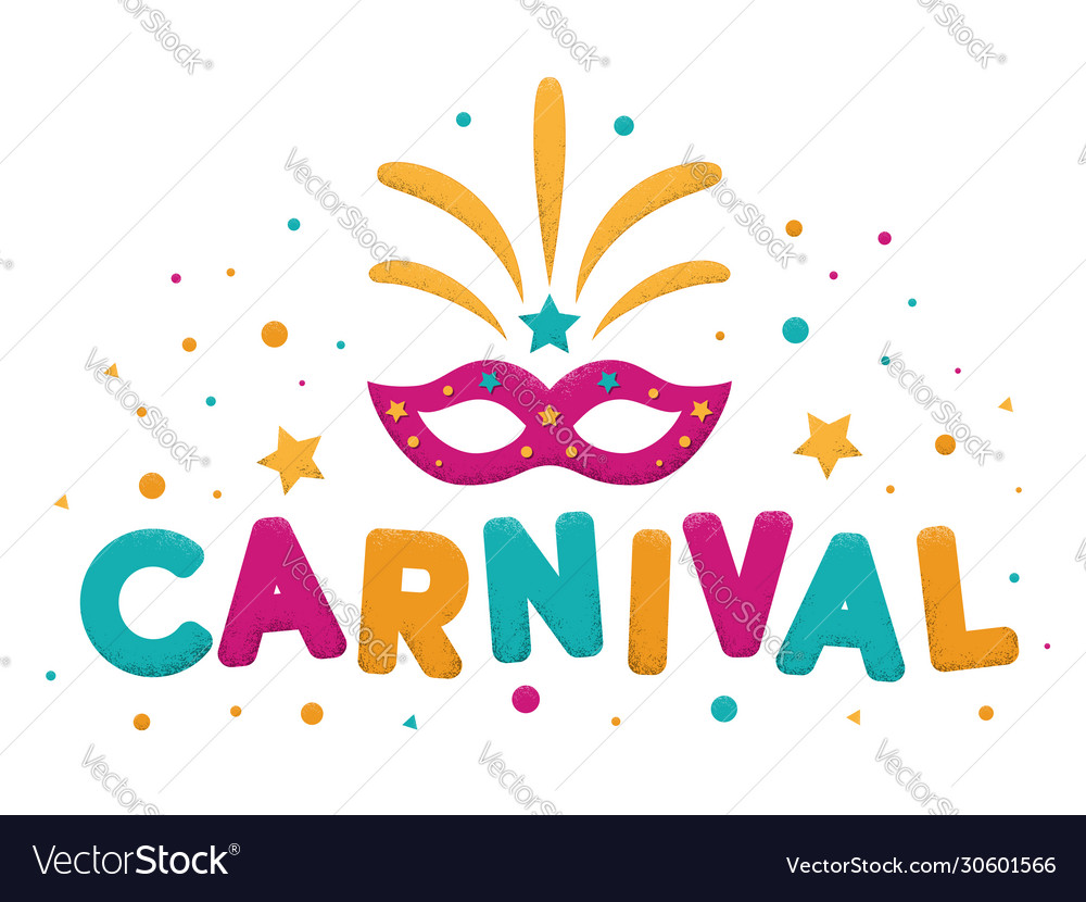 Lettering carnival - popular event in brazil Vector Image