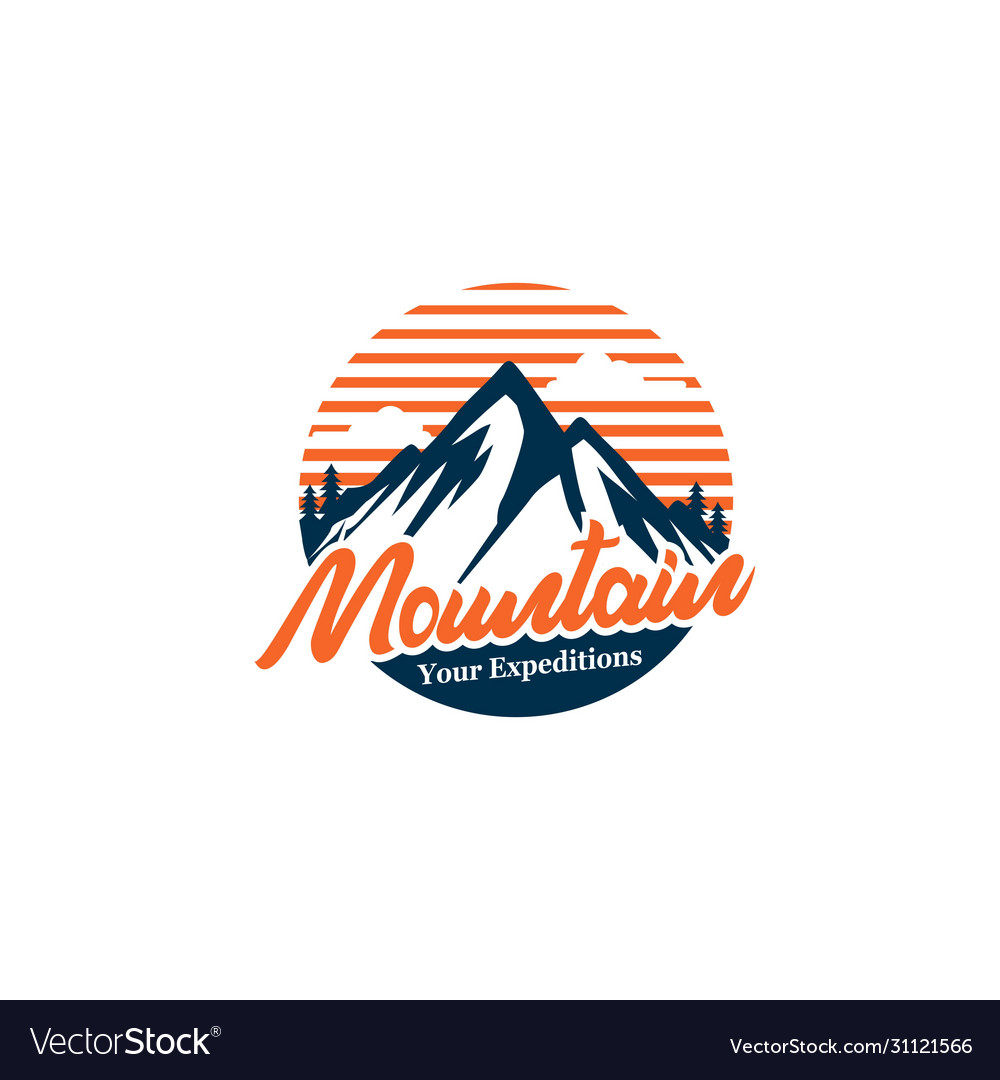 Mountain vintage logo Royalty Free Vector Image