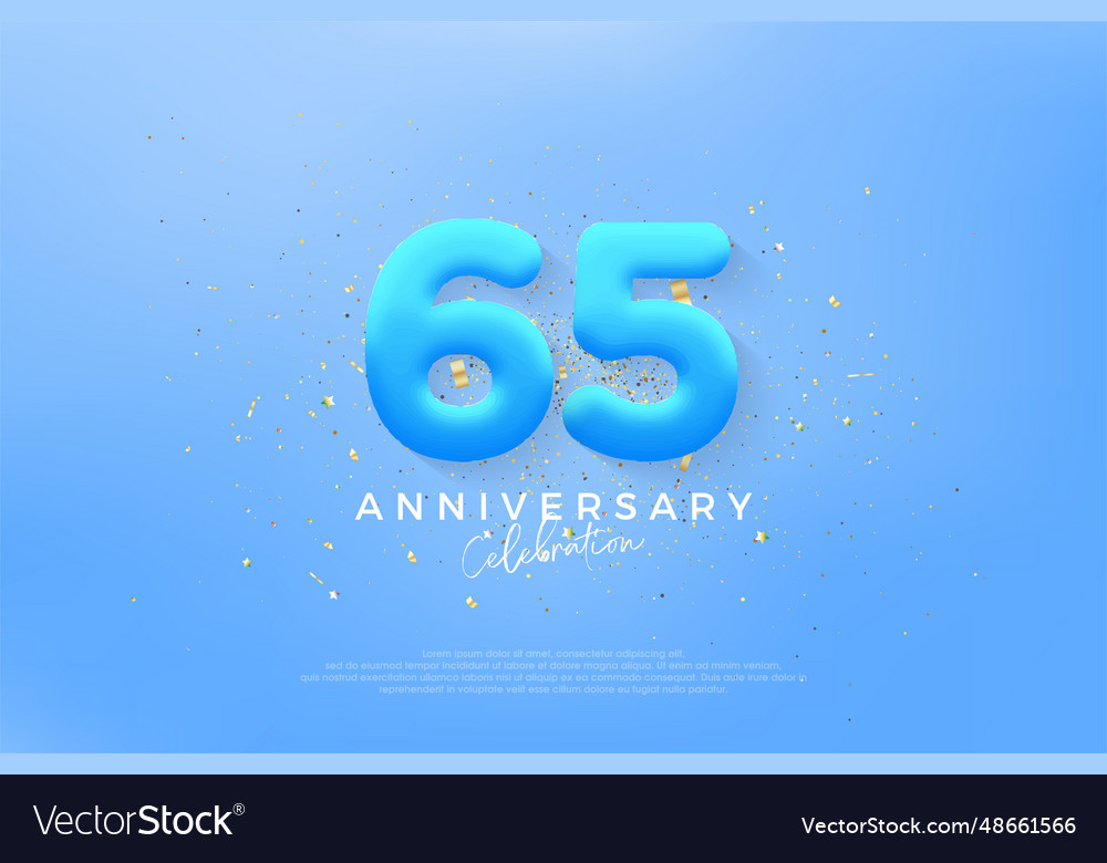 Simple and modern 65th anniversary birthday Vector Image