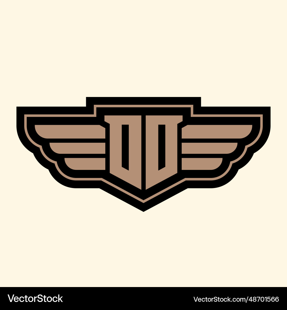Simple modern with wing icon in line art style Vector Image