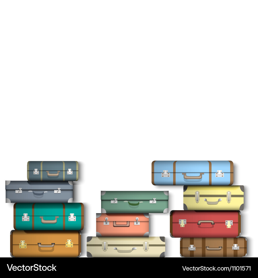 Colored suitcases Royalty Free Vector Image - VectorStock