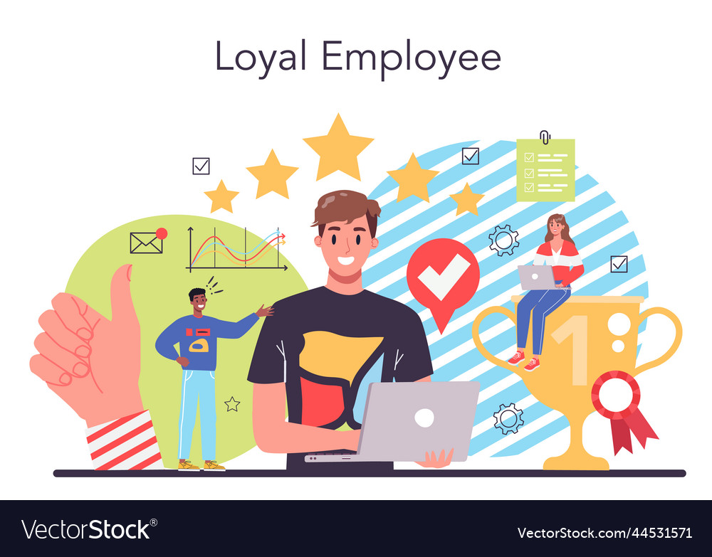 Employee loyalty concept corporate culture Vector Image