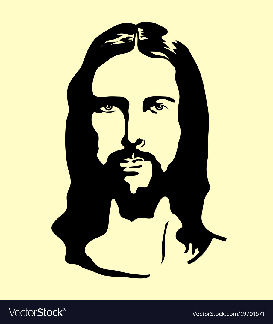 Jesus Christ Face Silhouette Royalty Free Vector Image | My XXX Hot Girl