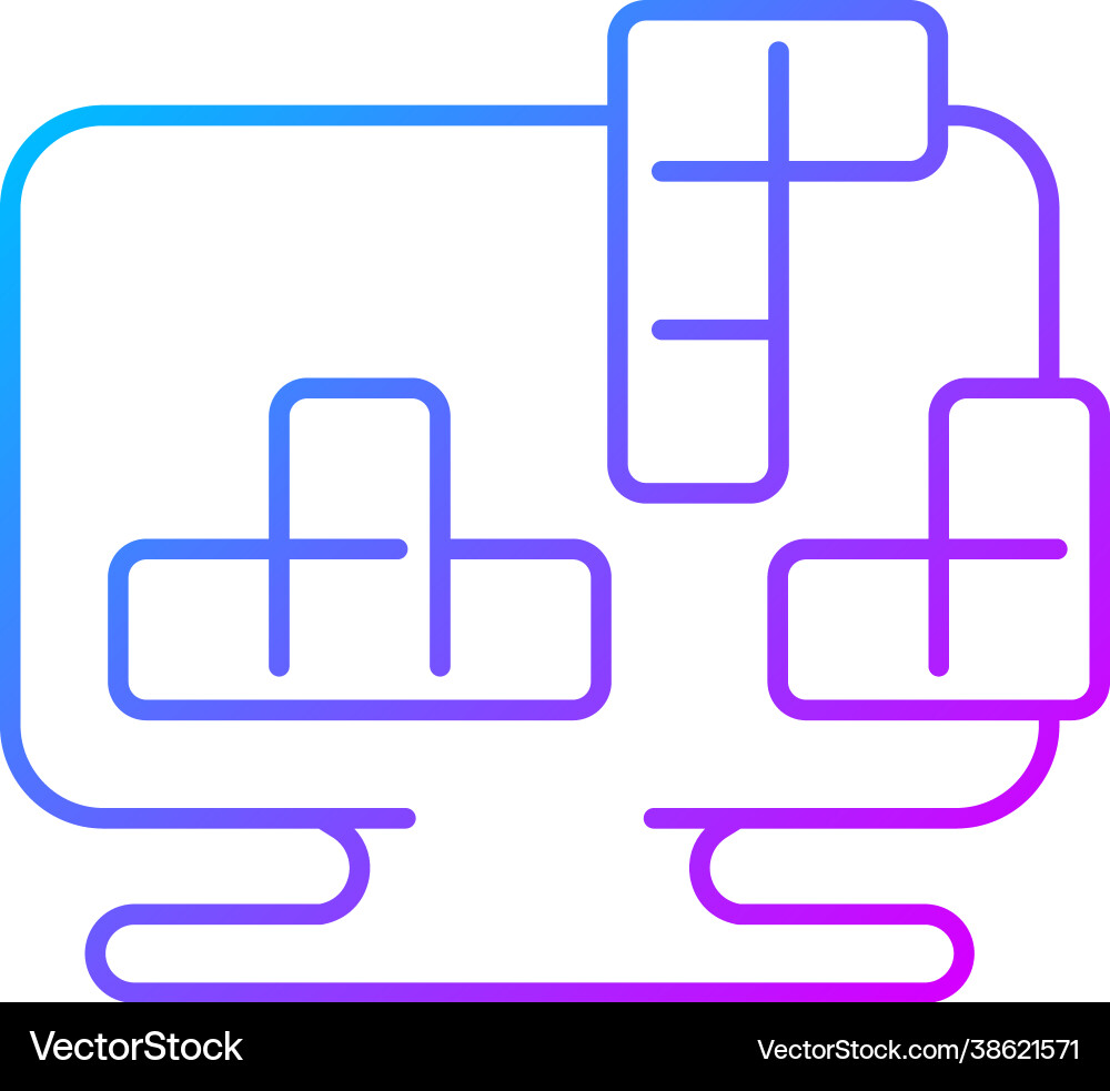 Puzzles gradient linear icon Royalty Free Vector Image
