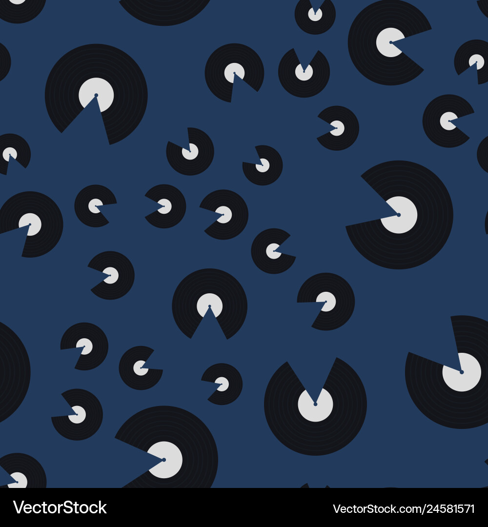 Seamless pattern of vinyl records Royalty Free Vector Image
