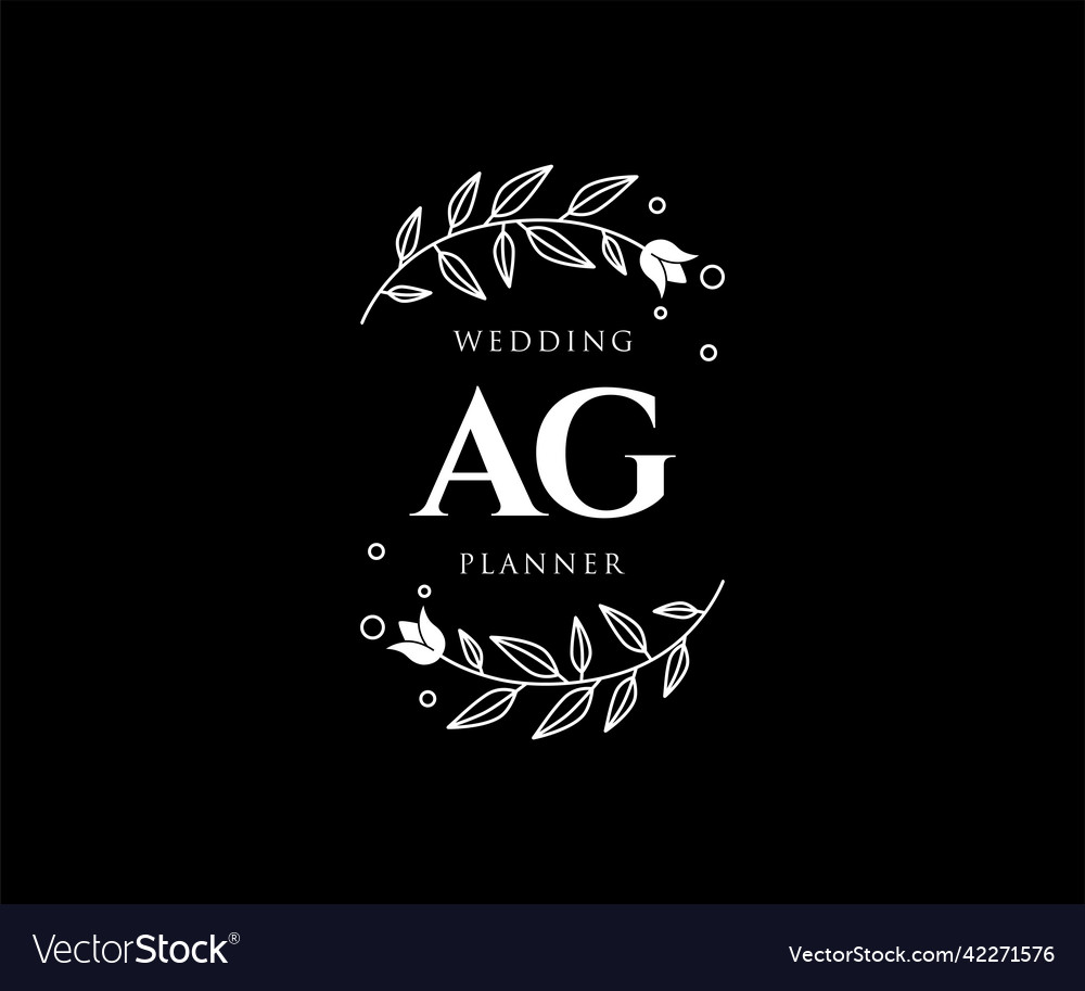 Ag initials letter wedding monogram logos Vector Image