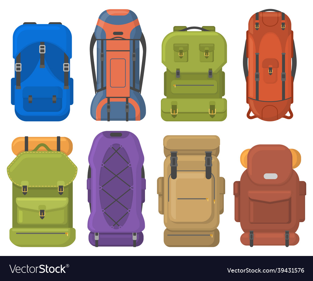 Camping tourist hiking outdoor adventure travel Vector Image