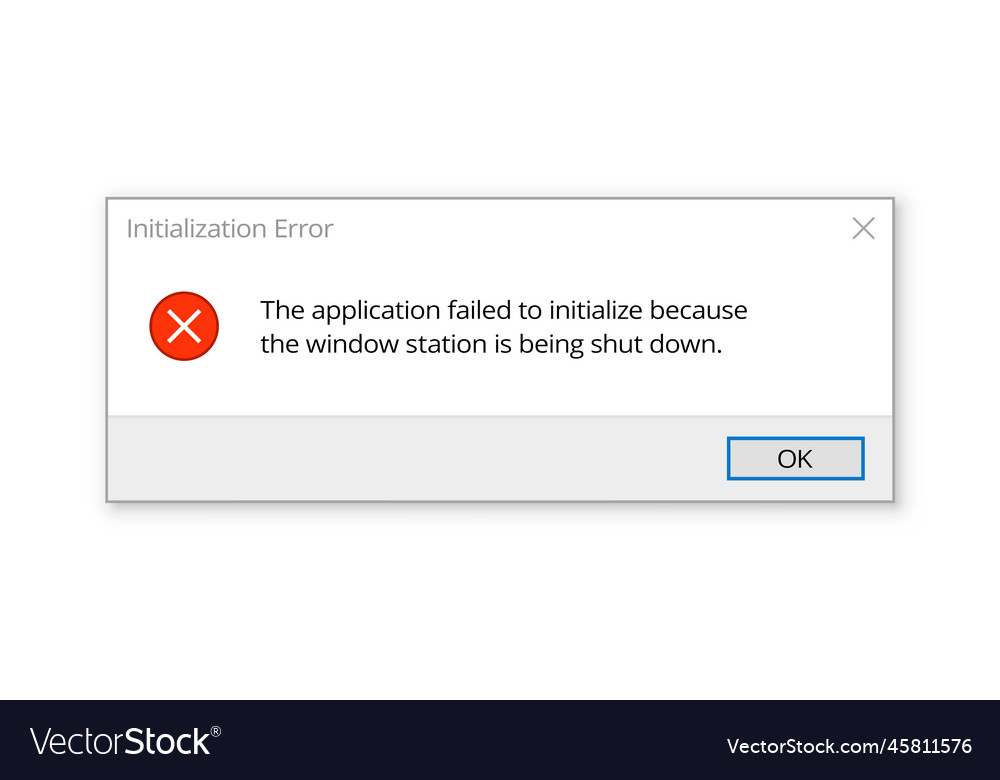 Error message on computer window screen ui Vector Image