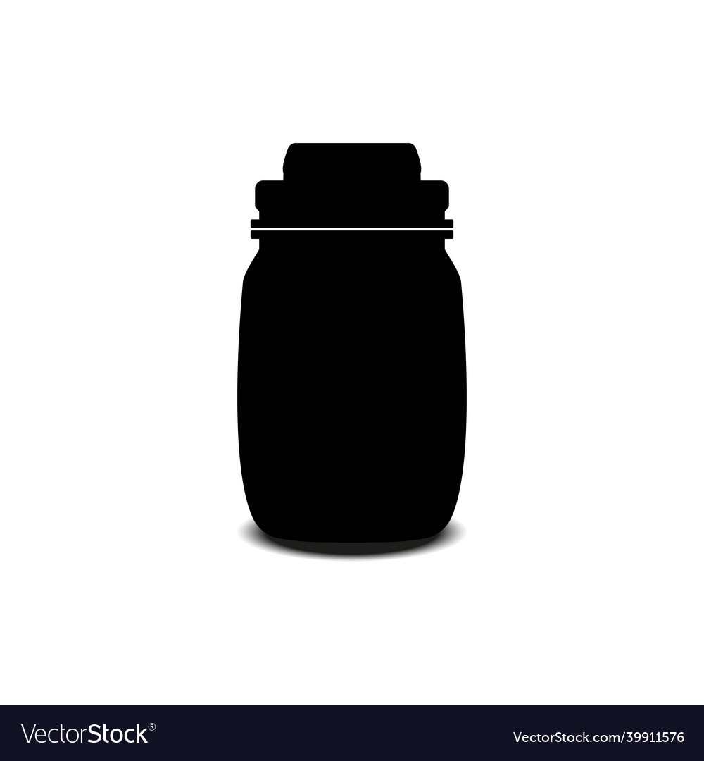 Icon of a jar with a lid is black on a white Vector Image