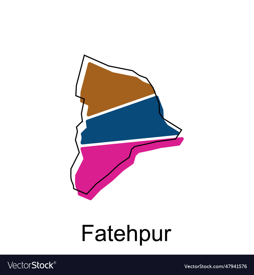 Map of fatehpur design template with outline Vector Image