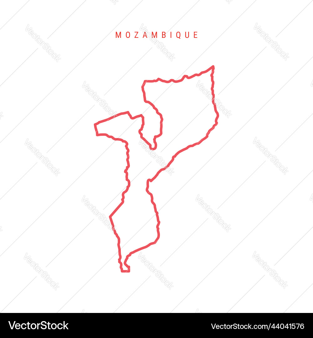 Mozambique Editable Outline Map Royalty Free Vector Image