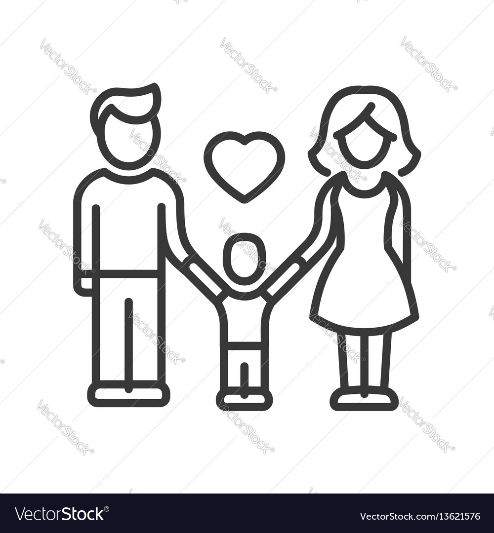 One child family - modern line design Royalty Free Vector