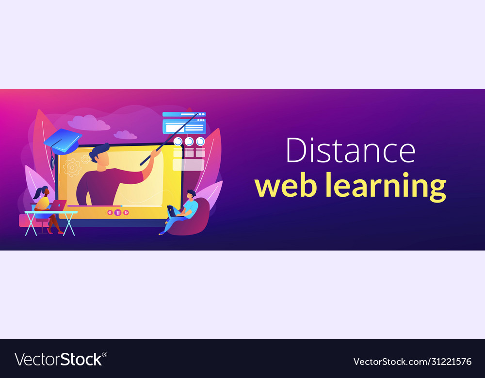 Online workshop concept banner header Royalty Free Vector