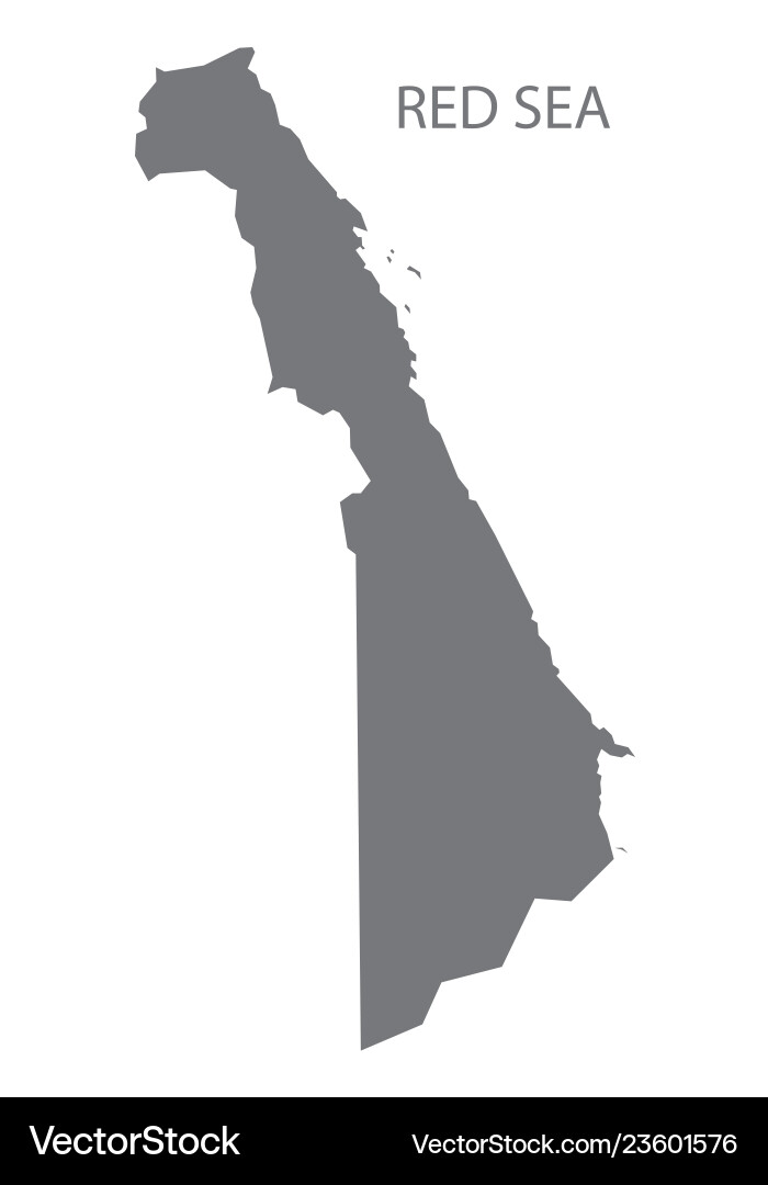 Red Sea Egypt Map Grey Royalty Free Vector Image