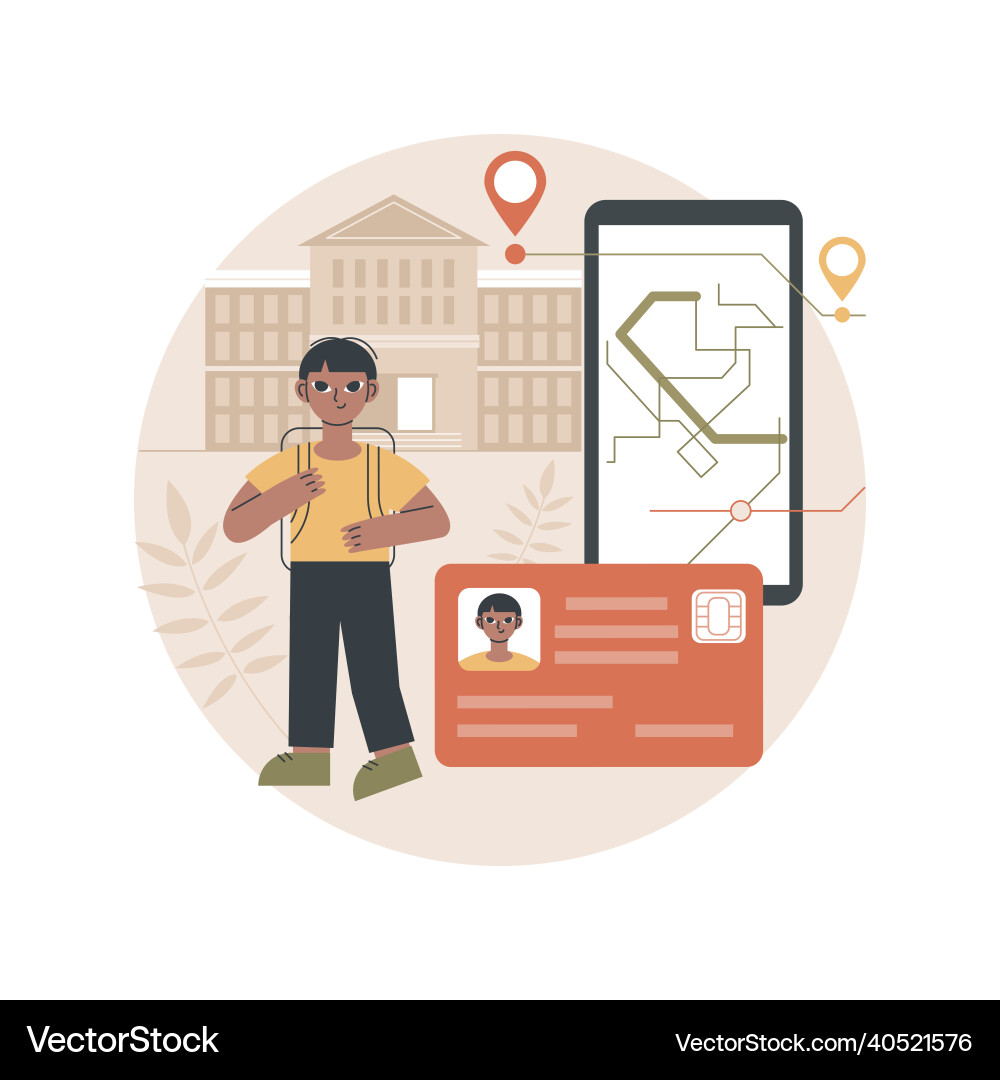 Smartcards for schools abstract concept Royalty Free Vector