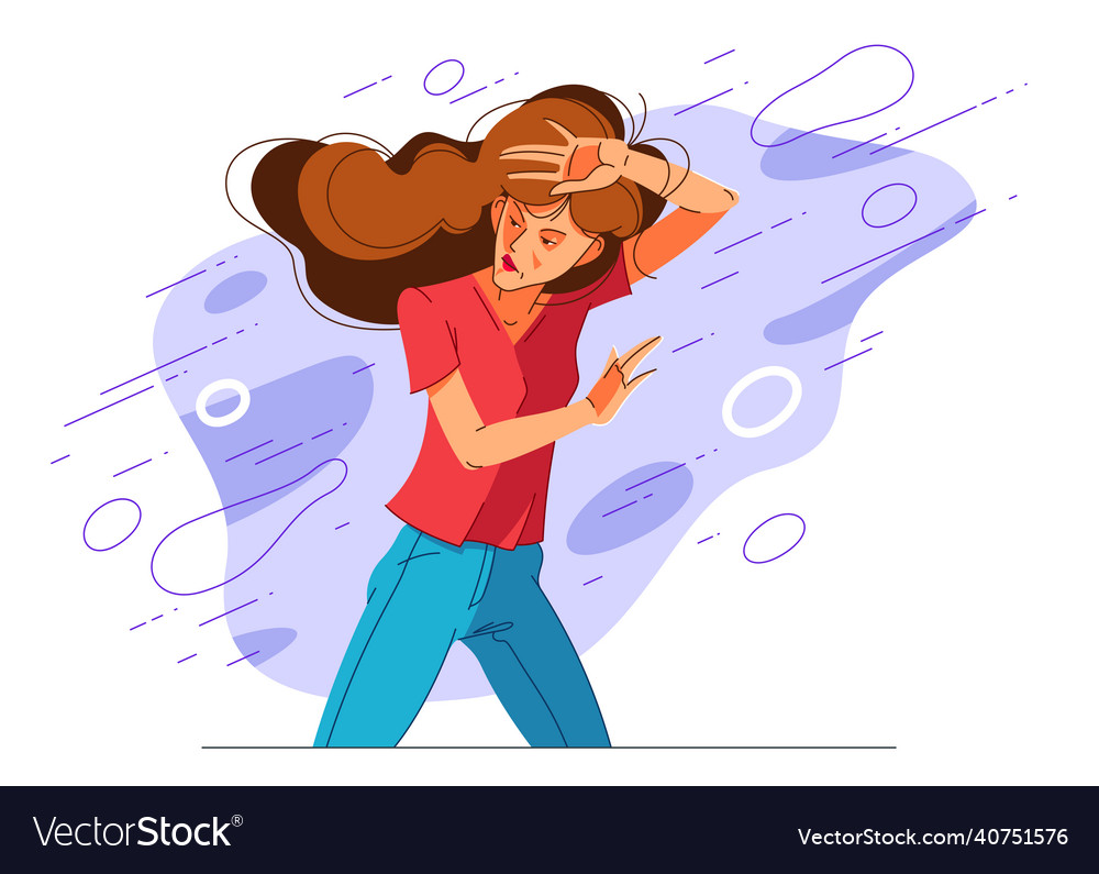 Young woman in life troubles struggle Royalty Free Vector