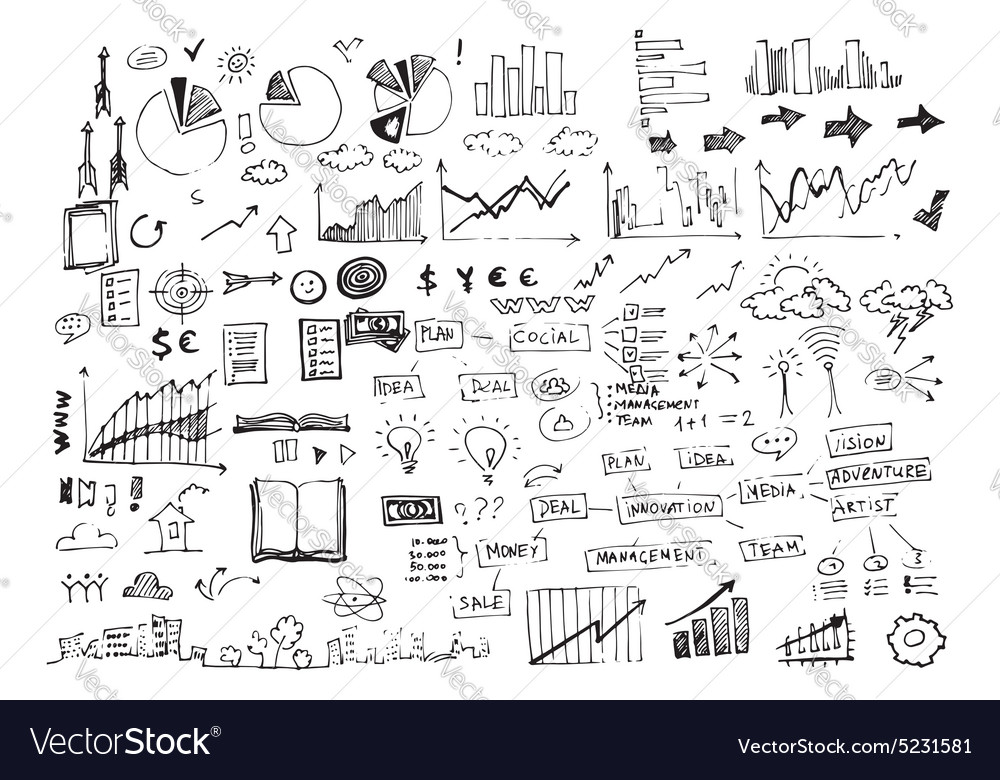 Business Doodle Set Royalty Free Vector Image - Vectorstock