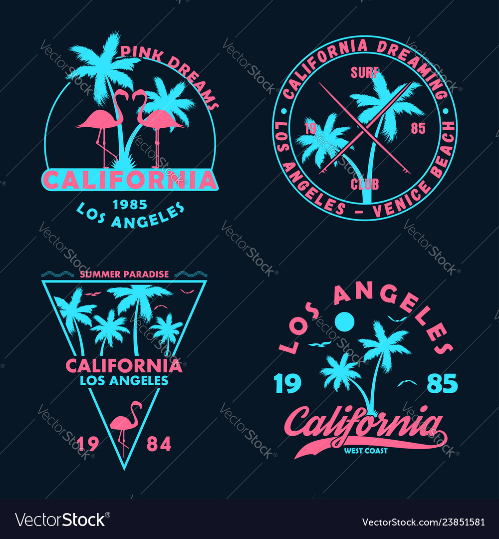 California badge set vector image California badge set