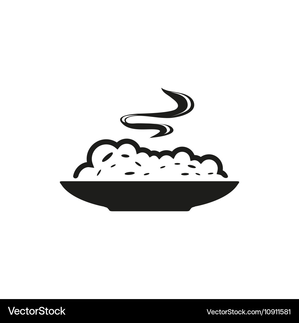 Cereal bowl simple black icon on white background Vector Image