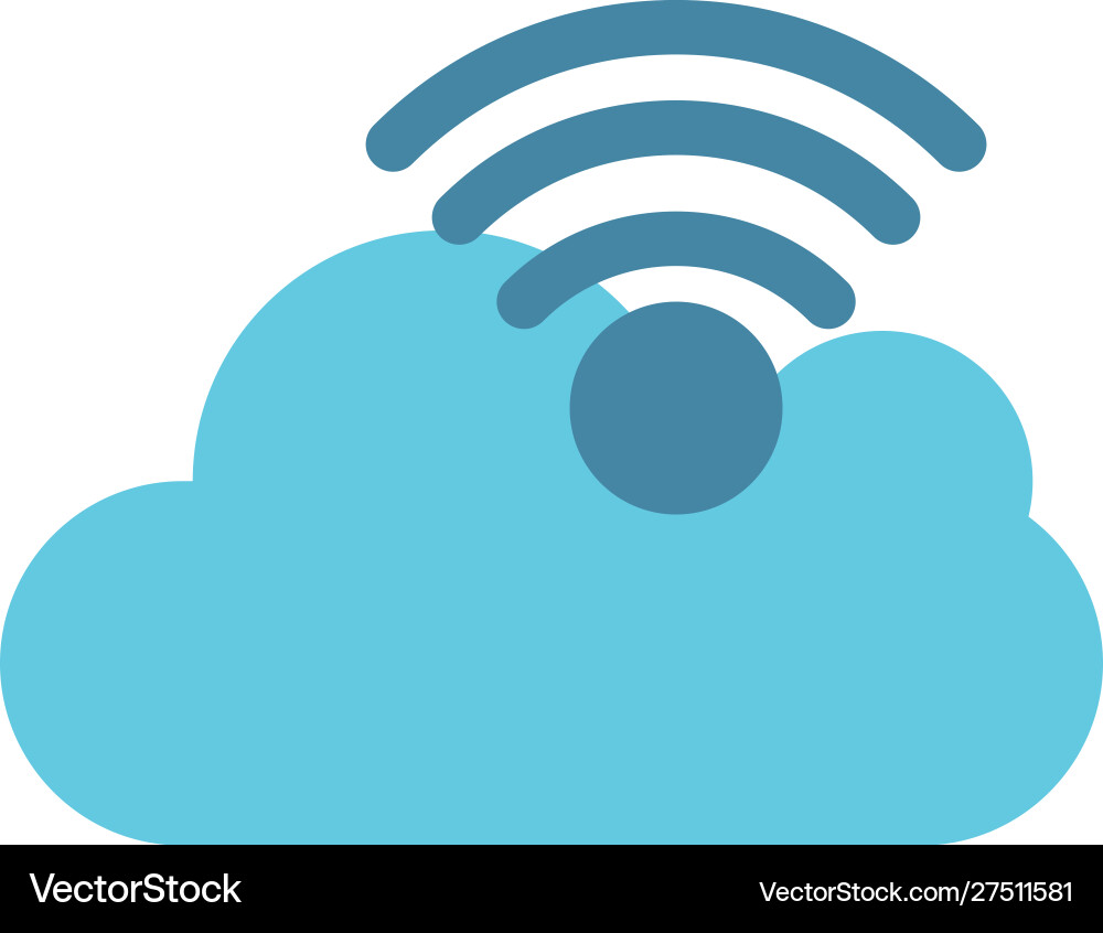 Cloud computing and wifi icon flat design Vector Image